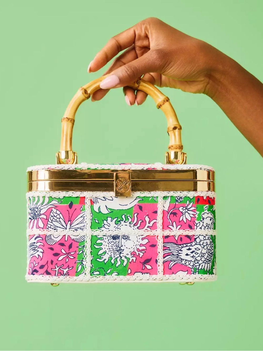 Lilly Pulitzer Millie Bamboo Top Handle Bag